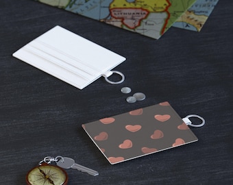 Tarjetero de piel sintética Saffiano: cartera minimalista y fina