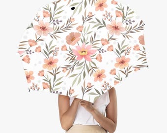 花柄ウサギの折りたたみ傘：自動で開くコンパクトな旅行用傘 - Etsy 日本