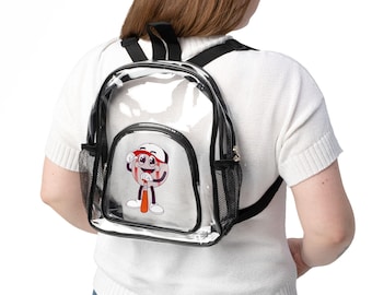 Mochila de estadio transparente: bolsa de PVC transparente para deportes, conciertos y viajes.