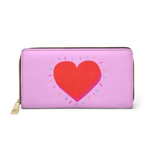 Cartera con cremallera, tarjetero compacto, monedero minimalista, monedero fino, cartera de piel vegana, regalo para mujer