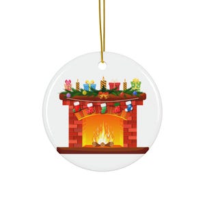 Ceramic Christmas Ornament: Fireplace Keepsake