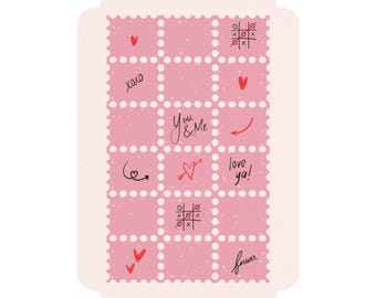 Juego de postales con temática de amor / Perfecto para notas de amor / Papelería linda