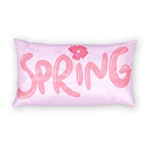 Funda de almohada decorativa con estampado floral primaveral / Funda de almohada decorativa con estampado de flores rosas