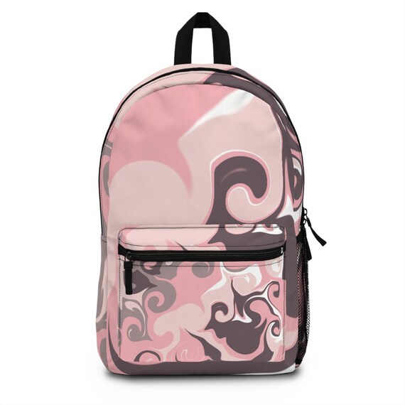 Pink Swirl Casual Backpack: Lightweight Waterproof Polyester  display picture 2