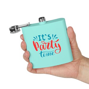 Happy Hour Stainless Steel Flask 6oz | Perfect Gift for Parties |  Weddings | Bachelorette | Travel