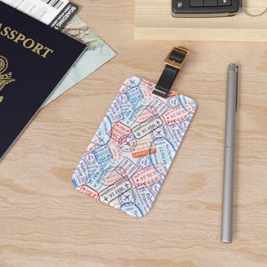 Travel Themed Luggage Tag | Perfect for Adventurers | Vacation Accessories |  Personalized Travel Gear