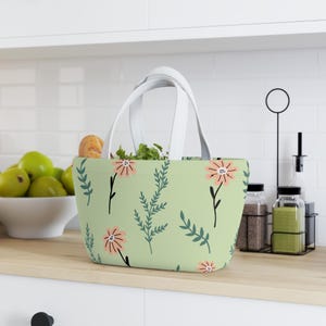 Floral Lunch Bag |  Eco-Friendly Tote for Work or School |  Picnic Essential | Gift for Her | Back to School