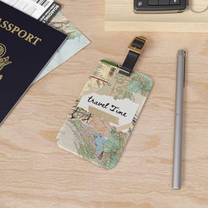 Vintage Travel Luggage Tag | Personalized Baggage Identifier | Adventure Accessory | Gift for Travelers | Wanderlust Decor