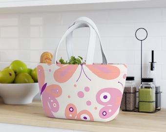 Butterfly Lunch Bag: Insulated Neoprene Tote - School Picnic Storage