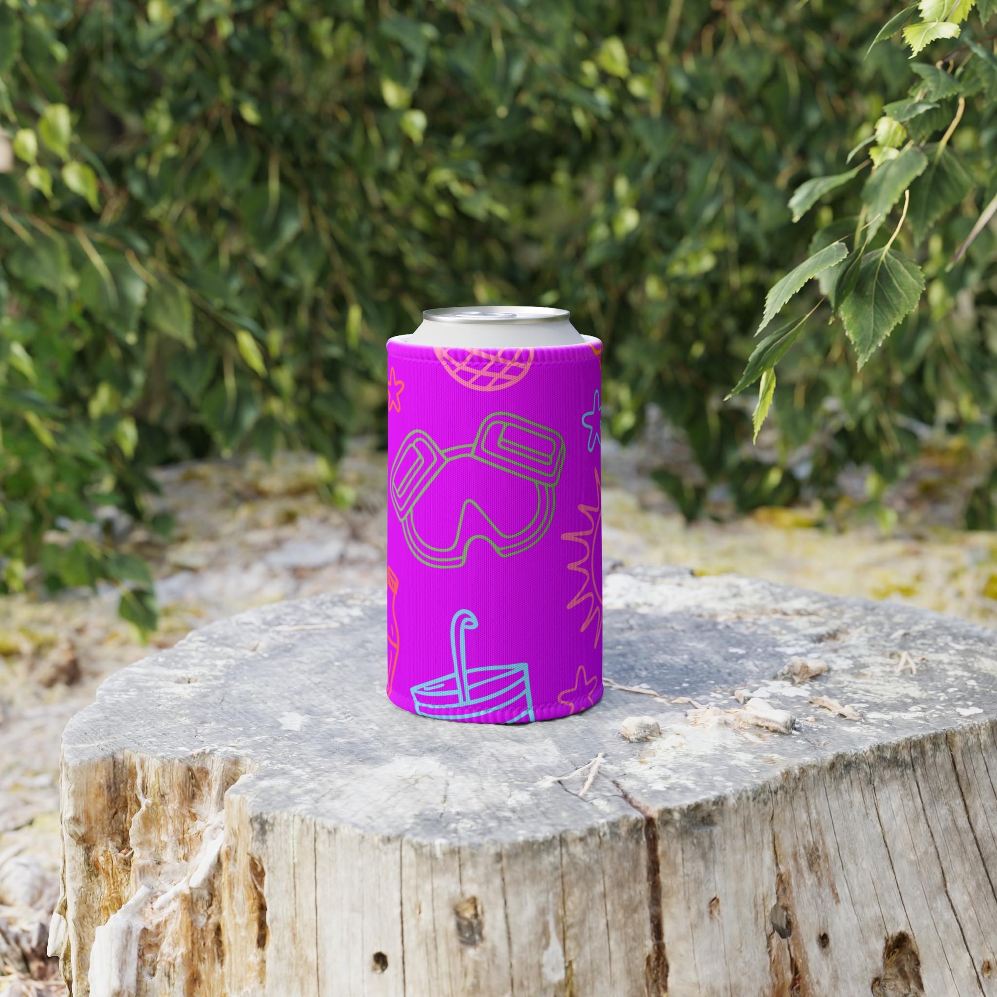 Vibrant Summer Stubby Cooler | Fun Party Drink Sleeve | Beach BBQ Accessory | Colorful Drink Insulator | Pool Party Favor | Unique Gift Idea