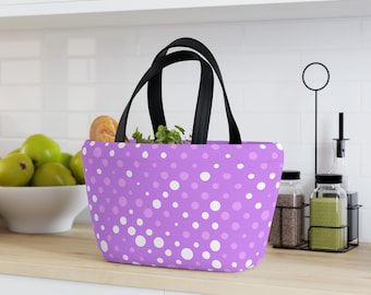 Polka Dot Insulated Lunch Bag: Neoprene Lunchbox, Picnic Tote