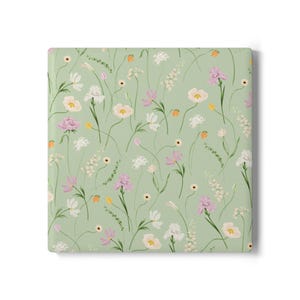 Floral Ceramic Coaster Set | Vintage Botanical Coasters | Home Decor | Table Accessories