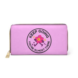 Cartera con cremallera, tarjetero compacto, monedero minimalista, monedero fino, cartera de piel vegana, regalo para mujer