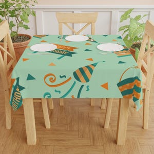Birthday Party Tablecloth: Fun Celebration Decor, Polyester Table Cover