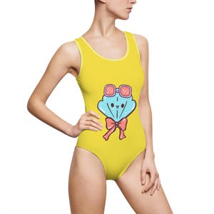 Traje de baño de oso de dibujos animados divertido para mujer / Lindo traje de baño de playa / Traje de baño de verano / Regalo para ella / Traje de fiesta en la piscina / Traje de baño alegre