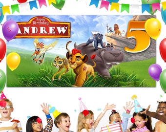 Lion Guard Birthday Banner, Lion Guard TV Show Birthday Backdrop, Birthday Party Theme SKS551