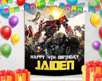 Transformers Birthday Banner, Transformers Personalized Birthday Banner, Party Decor UMVU05