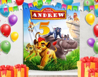 Lion Guard Birthday Banner, Lion Guard TV Show Birthday Backdrop, Birthday Party Theme SKS551