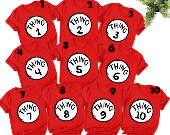 Thing 1 Thing 2 Thing 3 Customized Family Matching T-shirt, Halloween Matching Shirt, Thing Mom, Thing Dad, Birthday Party Shirt E-30082270