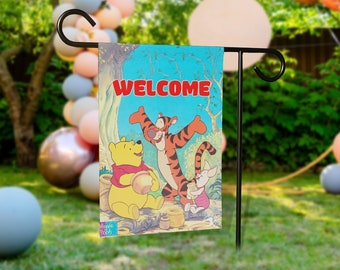 Disney Winnie the Pooh Summer Home and Garden Flag, Flags for the Garden, Outdoor House Flags E1KV27