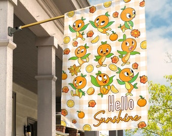 Orange Bird Summer Garden Flag/Hello Summer Garden Flag/Florida Orange Bird Welcome Flag/Orange Bird Flag OGPB33