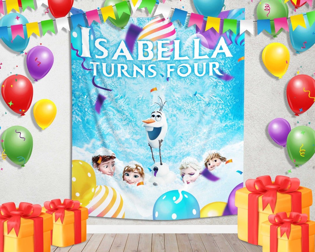 Frozen Birthday Backdrop, Frozen Banner, Frozen Birthday Party Backdrop ...