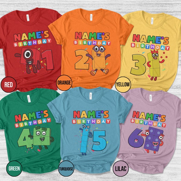 Numberblocks Birthday Shirt/Personalized Numberblocks Family Birthday Shirt/Numberblocks Family Shirt/Numberblocks Group Shirts OFWD11