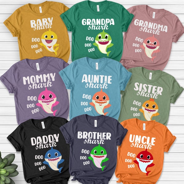 Baby Shark Family Mommy Daddy Baby Family Vacation and Custom Personalized Matching Shirts K-11022213