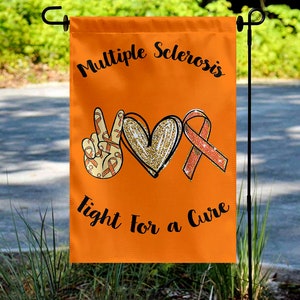 Multiple Sclerosis Fight For a Cure Garden Flag, Multiple Sclerosis Awareness, Multiple Sclerosis Leopard Heart, Multiple Sclerosis UMVO17