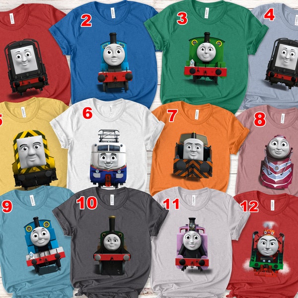 Thomas Train Matching Shirt, Train Birthday Matching Tee, Gift For Kid, Family Trip Group Shirt, Family Halloween Party Theme Costume KBQD04