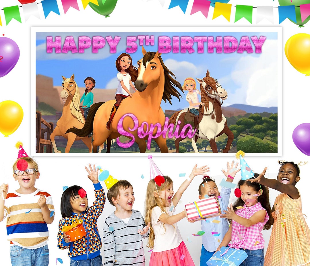 Spirit Riding Birthday Spirit Riding Free Birthday Backdrop/spirit Riding Birthday Banner ...