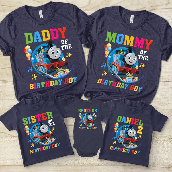 Personalized Thomas Train Birthday Shirt, Family Matching Shirt, Gift For Kids, Thomas The Train Shirt, Birthday Party Shirt M-09012345