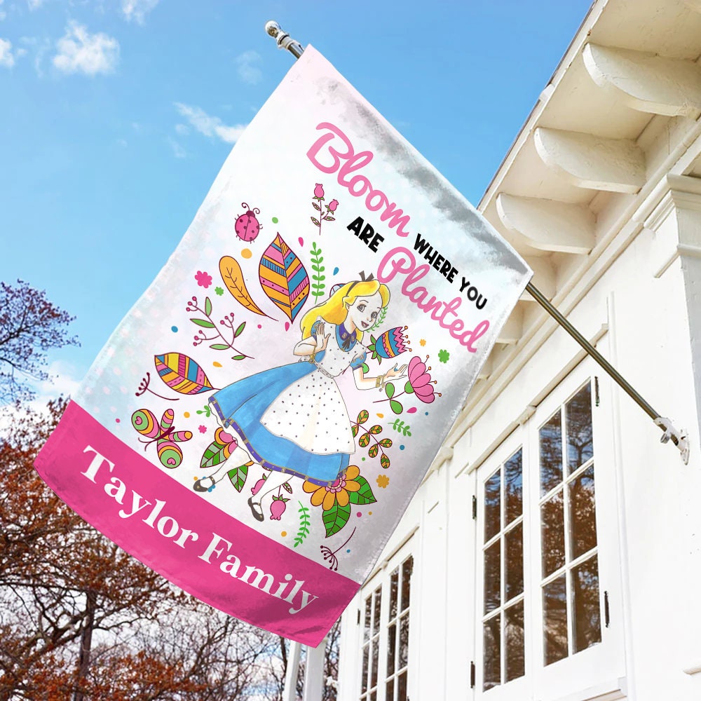 Discover Personalized Disney Bloom Where You Are Planted House Flag