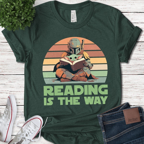 Mandalorian Baby Yoda Teacher Reading Shirt Funny Star Wars Librarian Shirt Reading Disney Shirt National Reading Month Shirt K-27042306