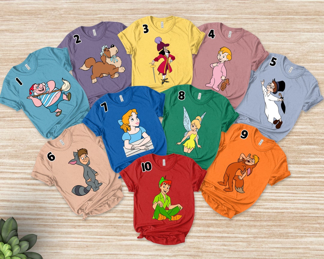 Personalized Disney Peter Pan Characters Shirt, Vintage Disney Peter