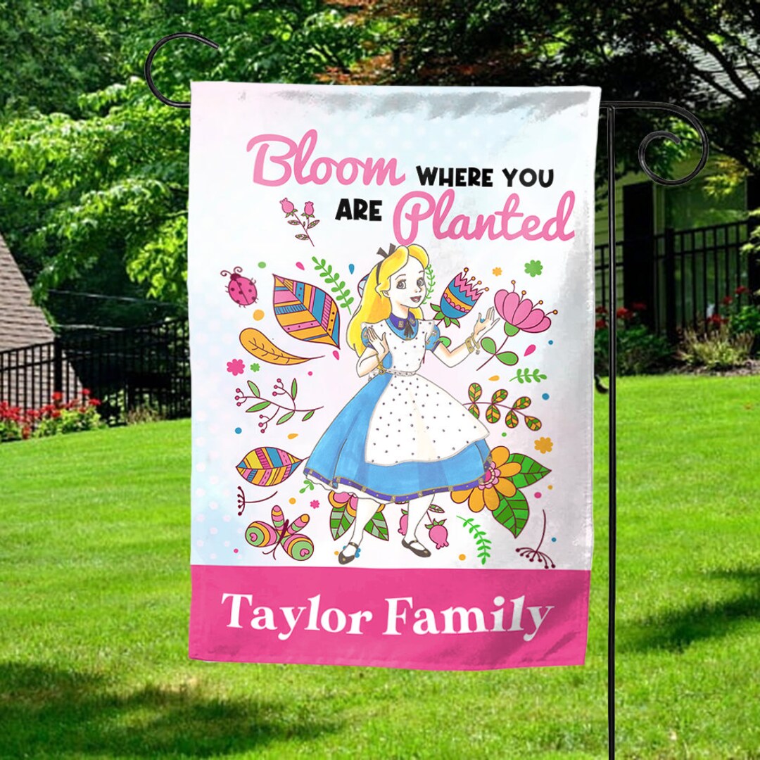 Personalized Disney Bloom Where You Are Planted Garden Flag, House Flag ...