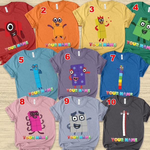 Numberblocks Costume Halloween Numberblocks Family Birthday Shirt Personalized 1 To 10 Numberblock Shirt Halloween Number Block Shirt KBSY14