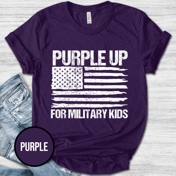 Purple Up Military Child T-Shirt/Military Child Month Youth Tee/Military Kid Strong Shirt/Military Purple Up Shirt/Military Shirt OGQR13