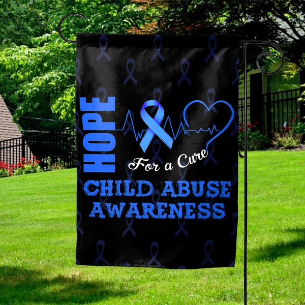 Child Abuse Garden flag, DOUBLE-SIDED Stop The Abuse Awareness Yard Sign, I'm Their Voice, Social Worker Gift, Every Child Matters KCMV59