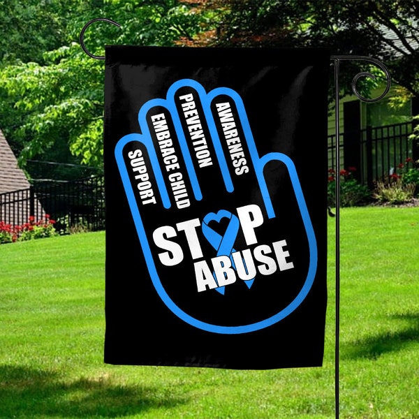 Child Abuse Garden flag, DOUBLE-SIDED Stop The Abuse Awareness Yard Sign, I'm Their Voice, Social Worker Gift, Every Child Matters KCMO32