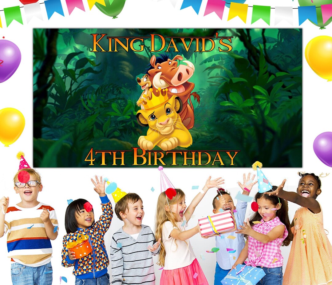 Lion King Birthday Backdrop Banner, Simba Backdrop Banner, Lion King