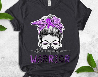 Fibromyalgia Awareness Shirt, Fight For The Cure Beat Support Warrior Brave In May Wear Purple Messy Bun F Fibromyalgia Leopard UMWN11