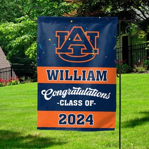 Personalized Graduation 2024 Flag, Graduate Yard Sign, Class of 2024 Yard Sign, College Grad Flag, University Grad Flag UMWI25 image 1