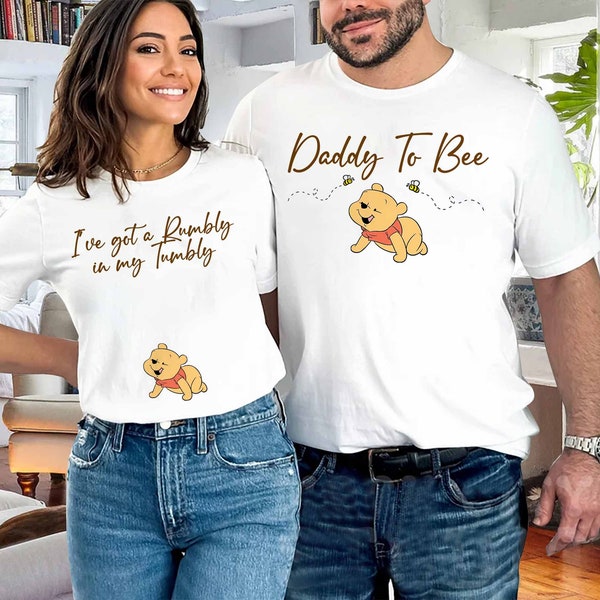 Winnie The Pooh Maternity shirt, Daddy To Bee Mommy To Be Shirt, I've Got A Rumbly In My Tumbly,Pooh Pregnancy Announcement Shirt K-05062316