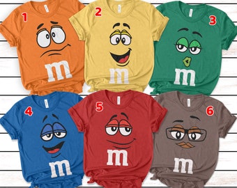 M&M T Shirt M and M T Shirt, Group Family Halloween Costume, Halloween Matching Shirt, Family Shirt,Bella Canvas, Candy Tee,  H-22092110