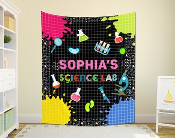 Science Birthday Banner, Personalized Slime Science Birthday Party, Birthday Science Birthday Backdrop Science Party Decoration SKVC21