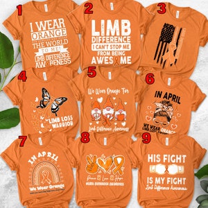 Limb Loss Awareness Shirt, Limb Loss Awareness Custom, Orange Ribbon Limb Shirt , Limb Loss Shirt UMWP07