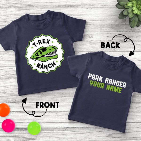 T-Rex Ranch Park Ranger Shirt/T-rex Ranch Park Ranger 2 side /T-Rex Birthday Family Shirt/Dinosaur Birthday Shirt/T-rex Ranch O-14122229