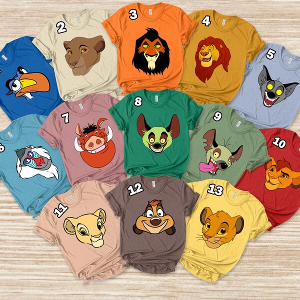 Lion King Costume Shirt, Simba Nala Costume Shirt, Pumbaa Timon Shirt, Scar Zazu Rafiki Shirt,Halloween Party,Hakuna Matata UL2M05