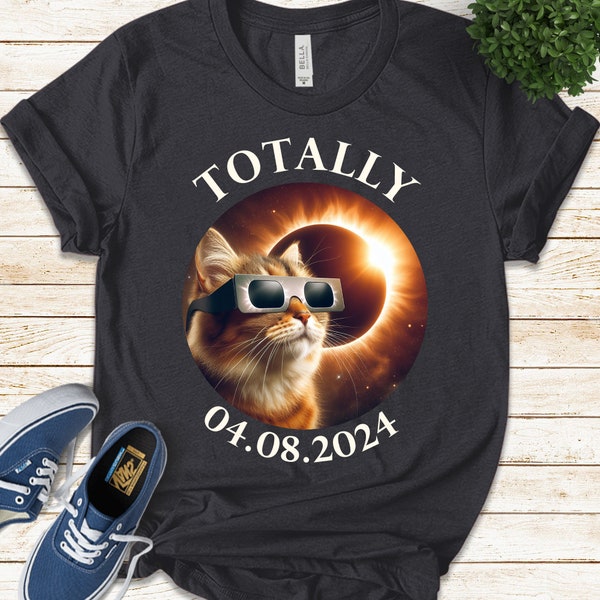 Total Solar Eclipse Funny Cat Solar Eclipse 2024 Shirt, Funny Cat Solar Eclipse Glasses Shirt, 100% DELIVERED by 8 Apr, UMUA10